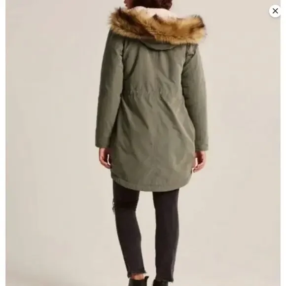 Abercrombie & Fitch Military Parka Coat Green Women's Small Gorpcore Utility - Picture 16 of 16